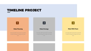 Make Planning Make Strategy Meet With Team
TIMELINE PROJECT
Leverage agile frameworks to provide
a robust synopsis for high level views
new.
Leverage agile frameworks to provide
a robust synopsis for high level views
new.
Leverage agile frameworks to provide
a robust synopsis for high level views
new.
 