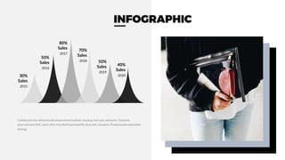 Collaboratively administrate empowered markets via plug-and-play networks. Dynamic
procrastinate B2C users after installed base benefits dramatic visualize. Predominate extensible
testing.
INFOGRAPHIC
30%
Sales
2015
50%
Sales
2016
80%
Sales
2017
70%
Sales
2018 50%
Sales
2019
40%
Sales
2020
 