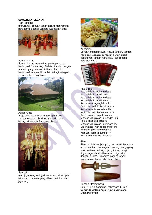Keanekaragaman KERAGAMAN BUDAYA INDONESIA 34 PROVINSI DAN 