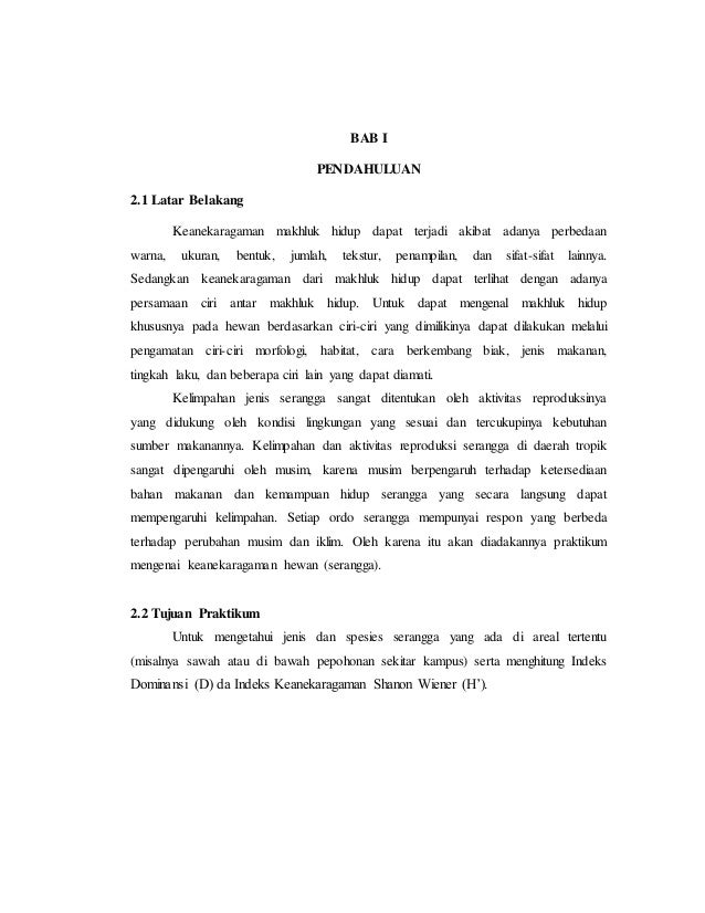 Laporan Praktikum Keanekaragaman hewan serangga Laporan Praktikum Keanekaragaman hewan serangga