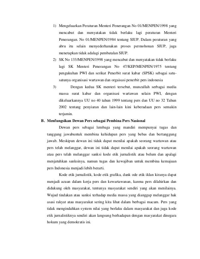 Kebebasan pers dan dampak penyalahgunaan kebebasan media massa dalam