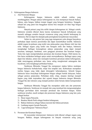 Keberagaman Bangsa Indonesia dengan berbagai Fenomena Keberagamnnya | DOCX