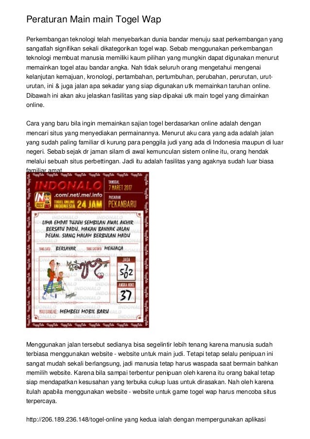 Togel Wap
, Peraturan Main Main Togel Wap