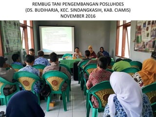 REMBUG TANI PENGEMBANGAN POSLUHDES
(DS. BUDIHARJA, KEC. SINDANGKASIH, KAB. CIAMIS)
NOVEMBER 2016
 