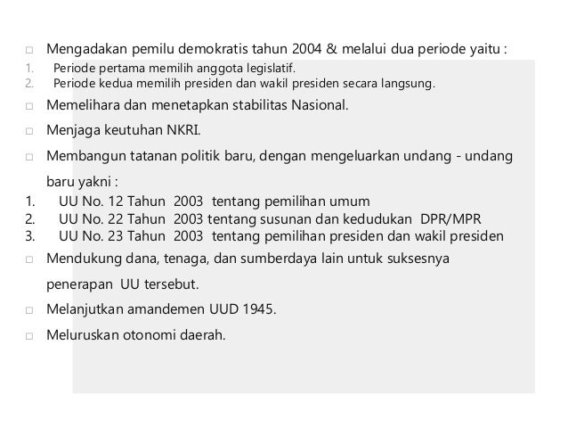Kebijakan Masa Pemerintahan Megawati Soekarnoputri