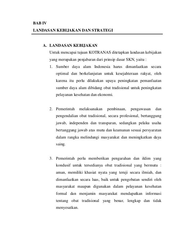 Kebijakan obat tradisional nasional tahun 2007 Kebijakan obat tradisional nasional tahun 2007