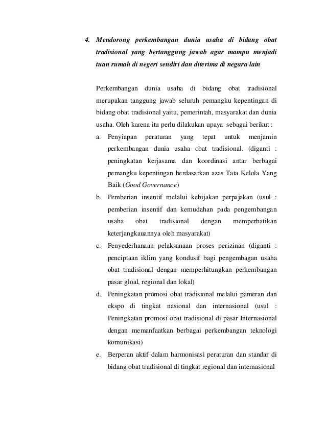 Kebijakan obat tradisional nasional tahun 2007 Kebijakan obat tradisional nasional tahun 2007