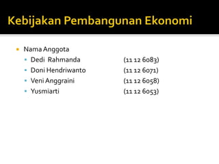 

Nama Anggota
 Dedi Rahmanda
 Doni Hendriwanto
 Veni Anggraini
 Yusmiarti

(11 12 6083)
(11 12 6071)
(11 12 6058)
(11 12 6053)

 