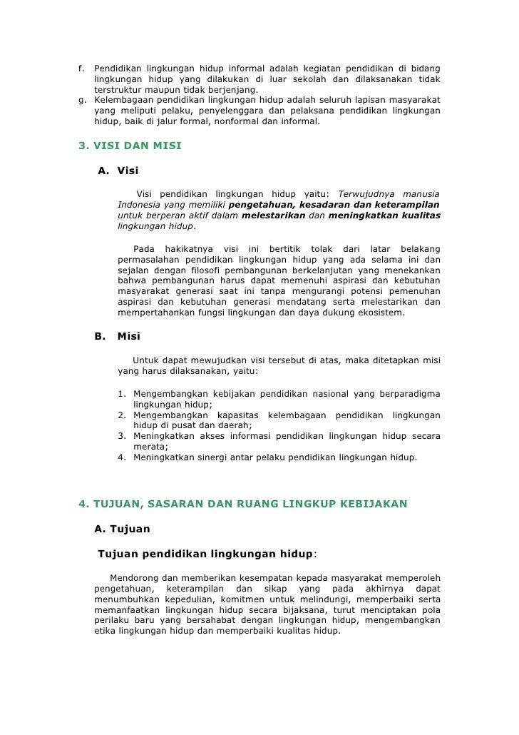 Kebijakan Pendidikan Lingkungan Hidup