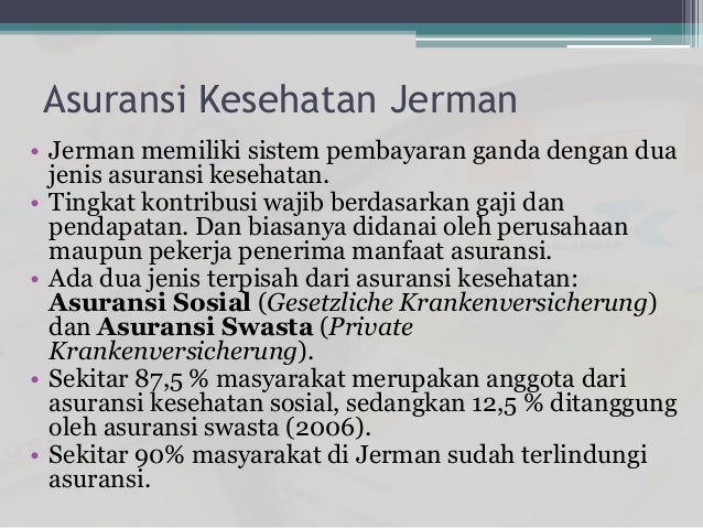 Perbandingan Kebijakan Asuransi Kesehatan Jerman Singapore Dan Indo