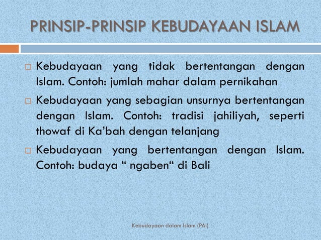 Kebudayaan dalam islam