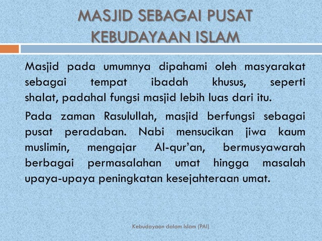 Kebudayaan dalam islam