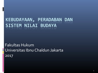 1
Fakultas Hukum
Universitas Ibnu Chaldun Jakarta
2017
 