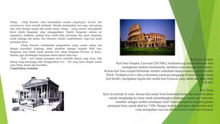 Orang – orang Romawi suka menciptakan sesuatu yangmegah, mewah, dan
monumental, serta menarik perhatian. Mereka menciptakan seni rupa, seni patung
atau relief dengan megah dan penuh hiasan. Orang – orang romawi menciptakan
karya teknik bangunan yang mengagumkan. Seperti bangunan saluran air
(aquaduct), jembatan, gedung besar untuk balai pertemuan dan pasar, bangunan
untuk olahraga dan pentas seni (thermen, theater, amphitheater). Juga kuil untuk
pemujaan dewa.
Orang Romawi melanjutkan pengetahuan orang yunani antara lain
dengan konstruksi lengkung untuk membuat ruangan menjadi lebih luas.
Bangunan atap kubah untuk pertama kali untuk bangunan Thermae di Baaie.
Mereka juga membangun bangunan umum seperti jalan raya.
Kuil – kuil tempat pemujaan dewa memiliki ukuran yang besar. Dan
batang tiang penyangga atap menggunakan cirri – diri yang sama dengan yunani
yaitu Doria, Inonia dan Korinthia.
Contoh Karya Arsitektur
Kuil Juno Sospita
Kuil Juno Sospita, Linivium (265 SM.), berdenah segi empat dibentuk oleh
serangkaian struktur monumental, denahnya sama dengan Kuil Jupiter.
Kolom kuil Juno sospita berbentuk silindris sederhana tanpa ornamen, seperti kolom
Dorik. Terdapat portico dan podiumatau semacam panggung di mana bagian utama
kuil berdiri, merupakan bagian dari model kuil Etruscan yang sudah ada sejak abad
VII SM.
Kuil Vesta
Kuil ini terletak di roma. Semua kuil untuk Vesta berbentuk bulat, dan memiliki pintu
masuk menghadap ke timur untuk melambangkan hubungan antara api Vesta dan
matahari sebagai sumber kehidupan. Kuil Vesta merupakan tempat kegiatan
pemujaan kuno sejauh abad ke-7 SM. Dengan bentuk melingkar diperkirakan kuil
vesta merupakan sisa-sisa dari kuil kuno Latin atau Etruscan
 