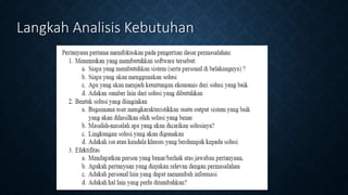 Langkah Analisis Kebutuhan
 
