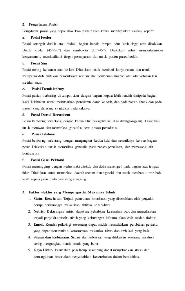 penarikan benda gaib dengan tenaga dalam Kebutuhan mekanika tubuh dan ambulasi penarikan benda gaib dengan tenaga dalam Kebutuhan mekanika tubuh dan ambulasi