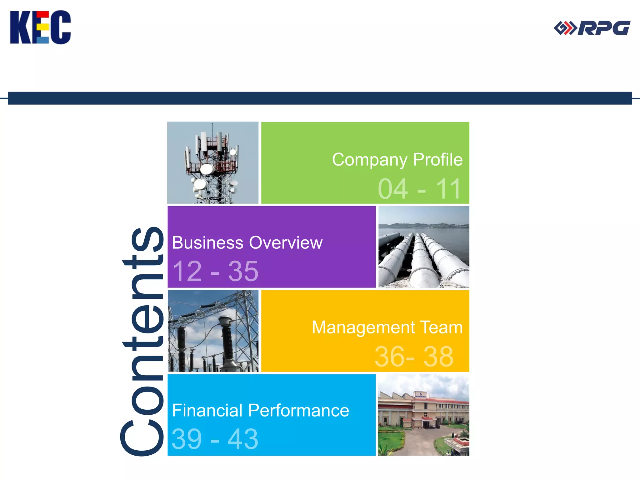 Contents                  Company Profile



      Business Overview



                      Management Team



      Financial Performance
 