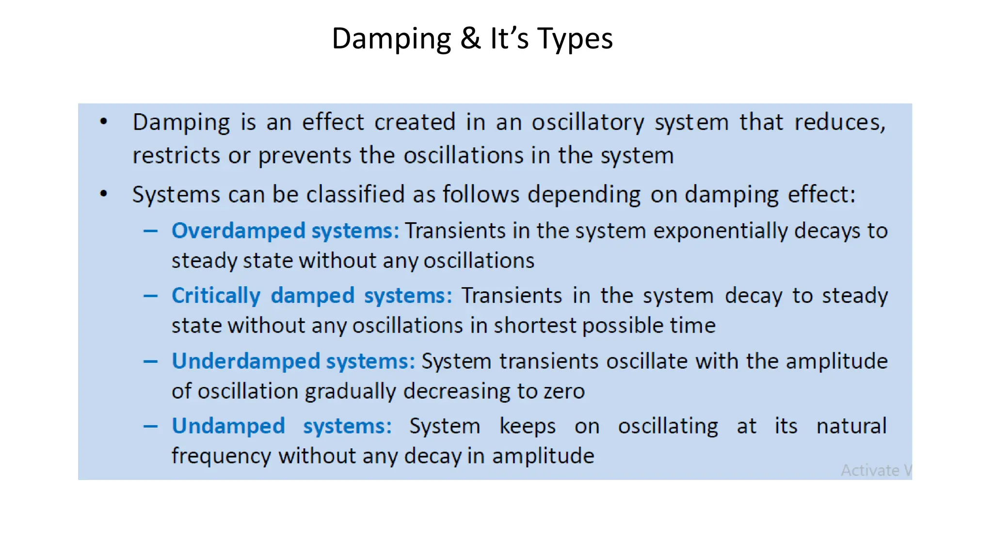 Damping & It’s Types
 