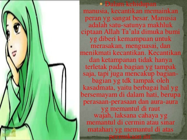 Kecantikan dalam pandangan islam Kecantikan dalam pandangan islam