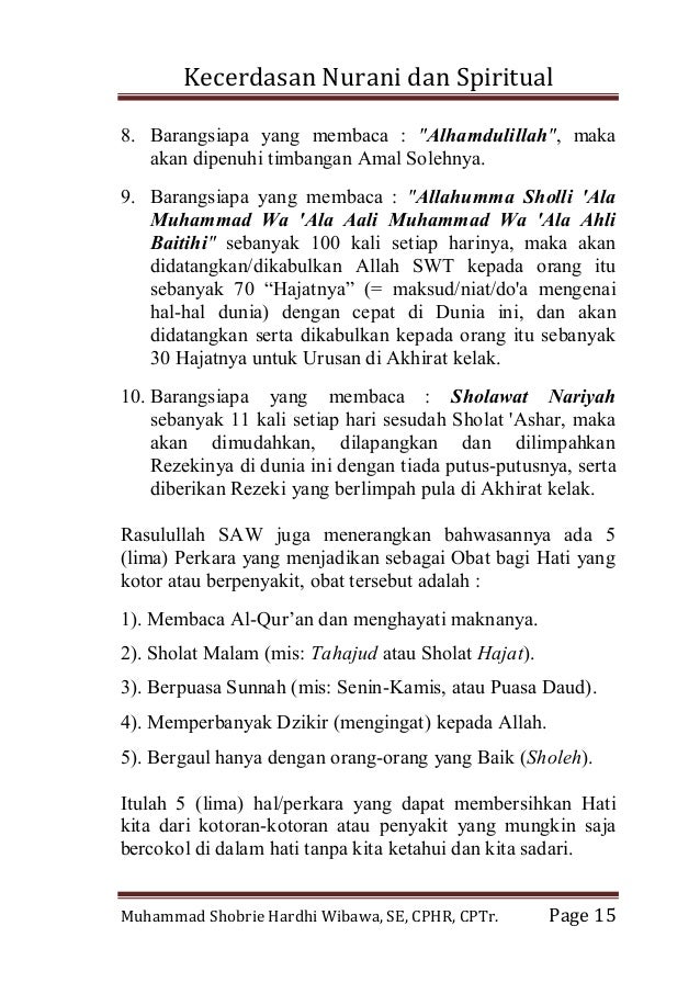 Kecerdasan Nurani Dan Spiritual