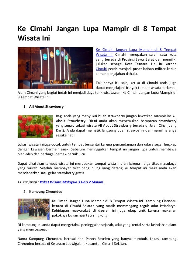 Ke Cimahi Jangan Lupa Mampir Di 8 Tempat Wisata Ini Ke Cimahi Jangan Lupa Mampir Di 8 Tempat Wisata Ini