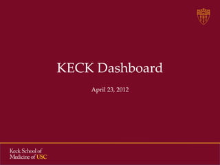 KECK Dashboard
    April 23, 2012
 