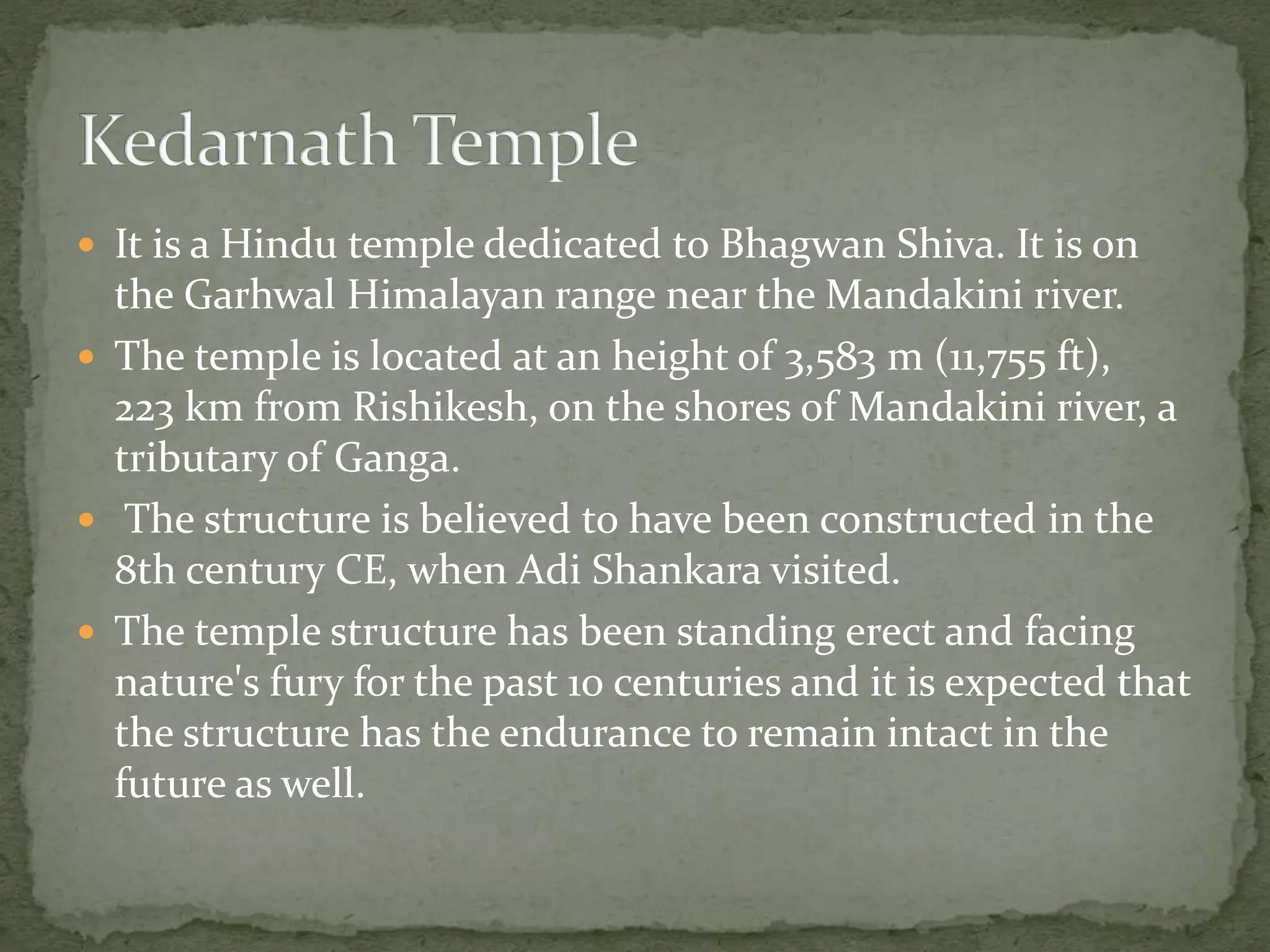 Kedarnath cloudburst PPT