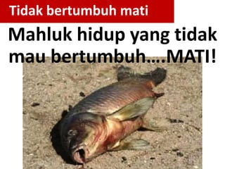 Mahluk hidup yang tidak
mau bertumbuh….MATI!
tTidak bertumbuh mati
 