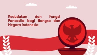 Kedudukan dan Fungsi
Pancasila bagi Bangsa dan
Negara Indonesia
 
