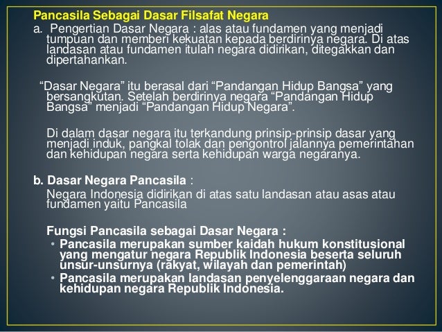 Kedudukan, fungsi dan peranan pancasila