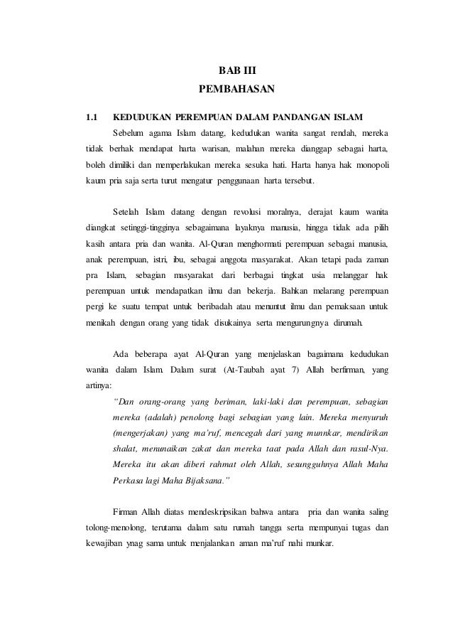 Makalah Tentang Kepemimpinan Wanita Dalam Pandangan Islam