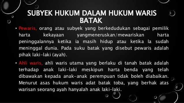 Perkembangan Hukum Waris Adat Pada Masyarakat Adat Batak
