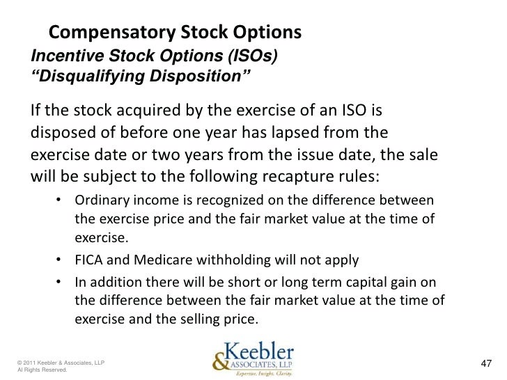 Incentive stock options tax withholding