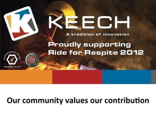 Our	
 community	
 values	
 our	
 contribuFon	
 
 