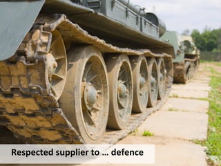Respected	
 supplier	
 to	
 …	
 defence	
 
 