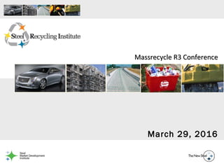 w w w . Recycle-Steel . o r gw w w . Recycle-Steel . o r g
March 29, 2016
Massrecycle R3 ConferenceMassrecycle R3 Conference
 