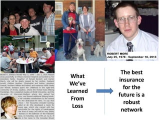What
We’ve
Learned
From
Loss

The best
insurance
for the
future is a
robust
network

 