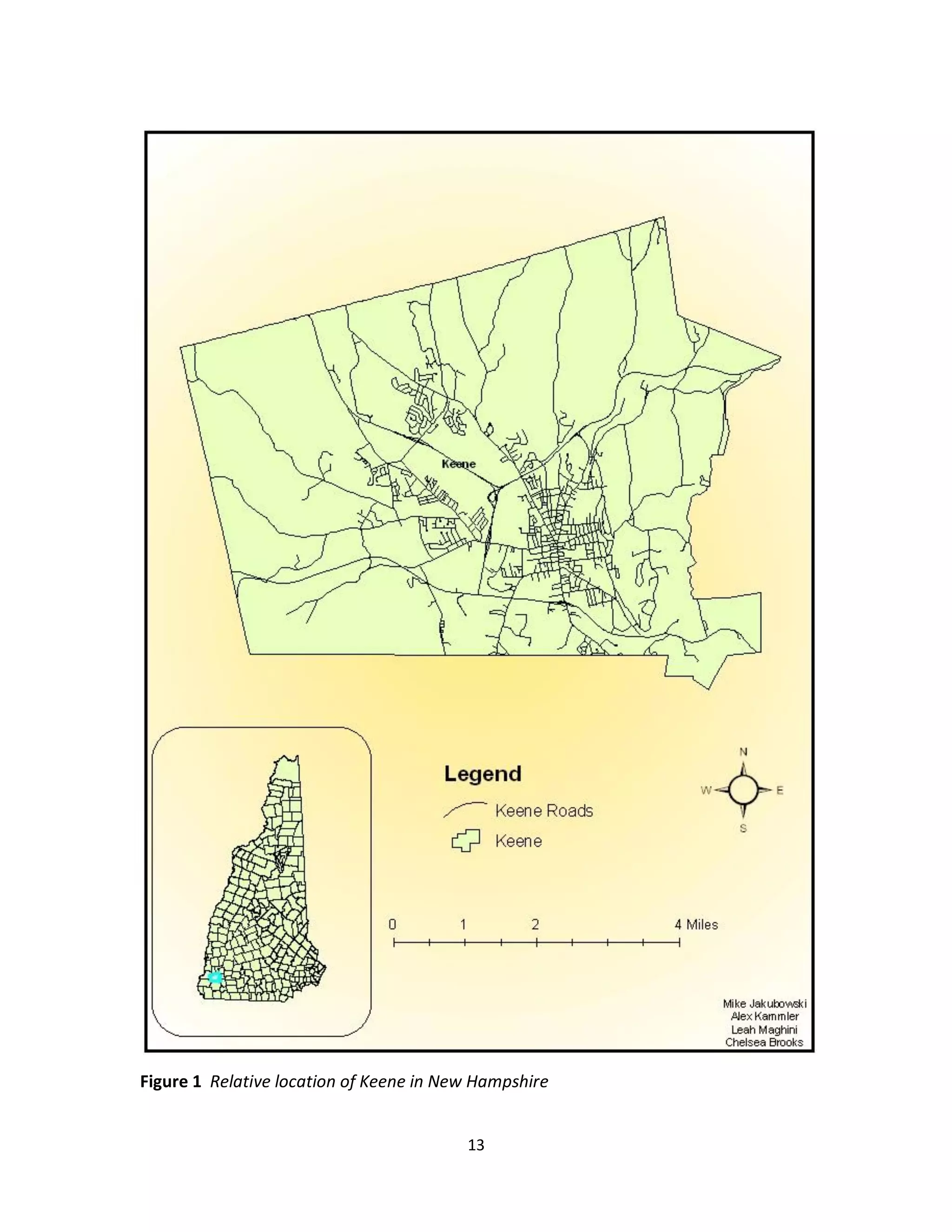 Figure 1 Relative location of Keene in New Hampshire


                                         13
 