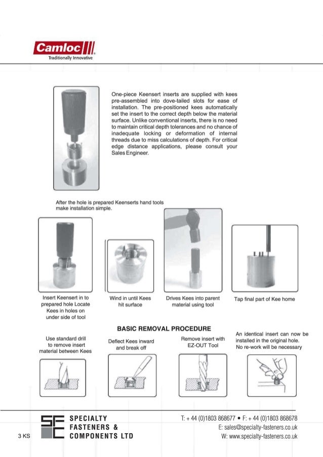 Keensert Installation Chart