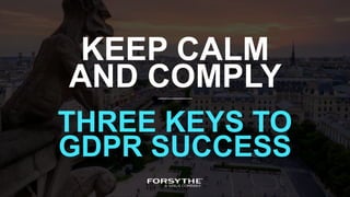 KEEP CALM
AND COMPLY
THREE KEYS TO
GDPR SUCCESS
 