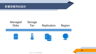 @Alan Tsai 的學習筆記
影響到費用的設計
24
 