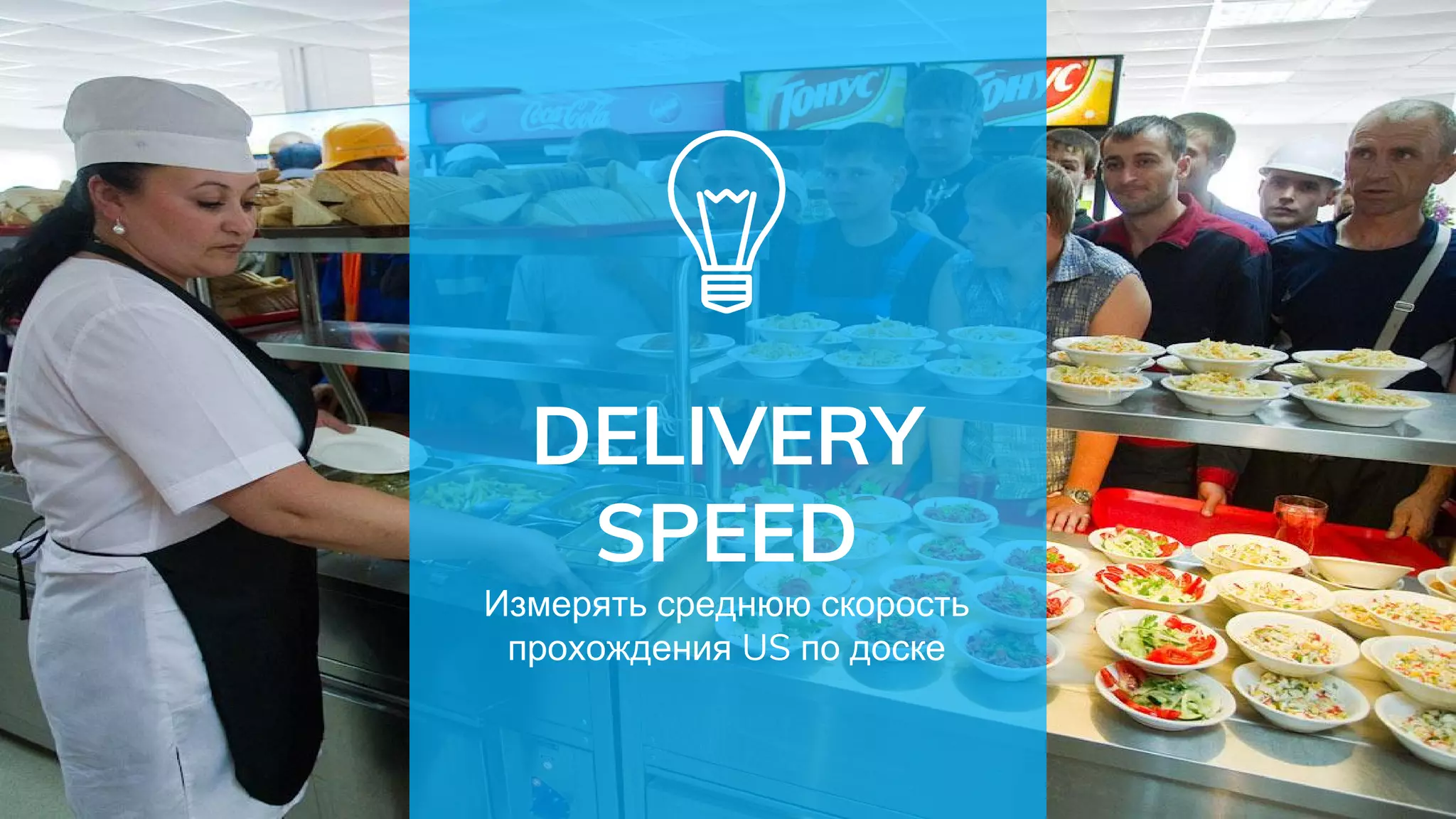 DELIVERY
SPEED
Измерять среднюю скорость
прохождения US по доске
 