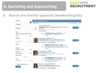 6. Searching and Approaching

6. Search and directly approach (headhunting-lite)
 