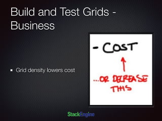 Build and Test Grids -
Business
Grid density lowers cost
 