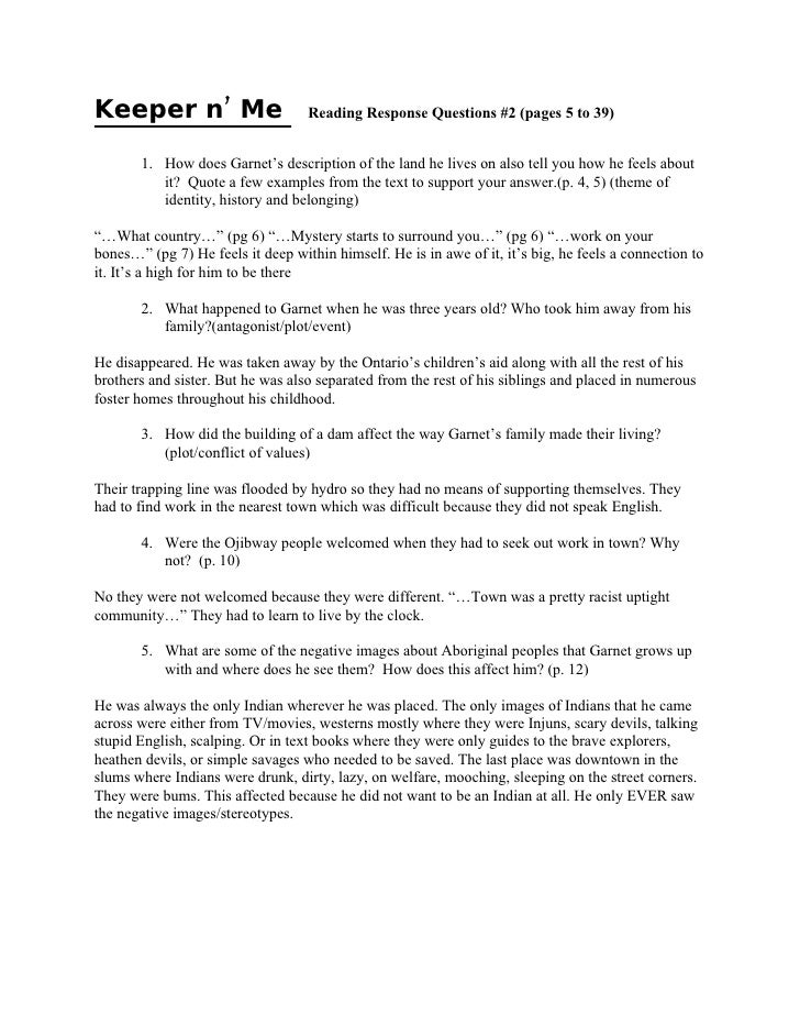 Essay on keeper n me