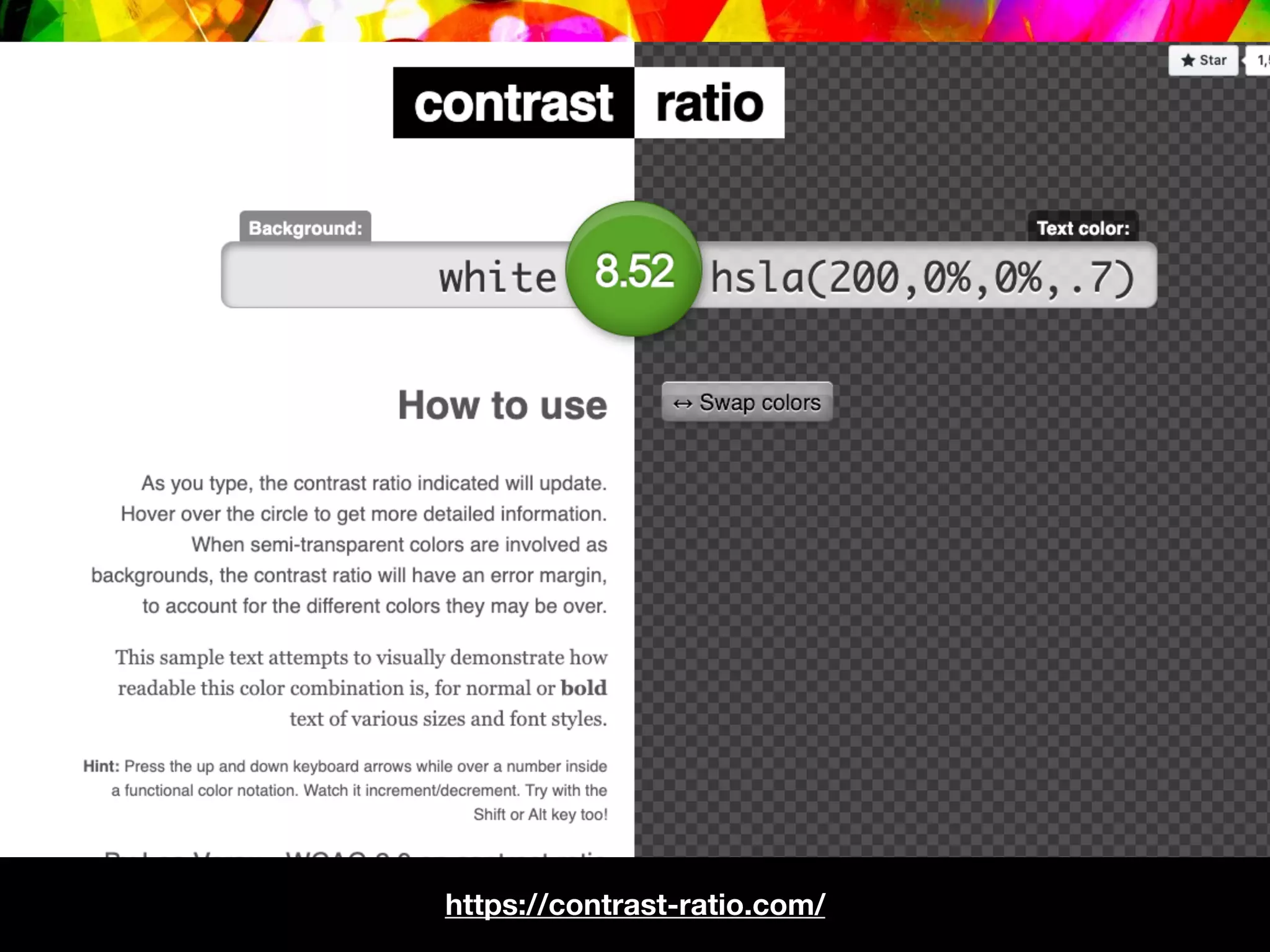 https://contrast-ratio.com/
 