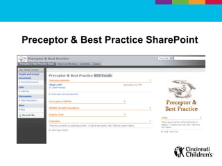 Preceptor & Best Practice SharePoint  