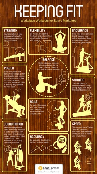 Keeping Fit – Workplace Workouts for Savvy Marketers Infographic