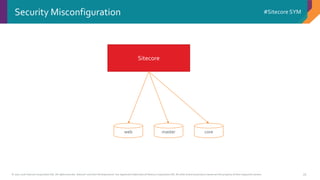 © 2001-2016 Sitecore Corporation A/S. All rights reserved. Sitecore® and Own the Experience® are registered trademarks of Sitecore Corporation A/S. All other brand and product names are the property of their respective owners.
#Sitecore SYM
35
Security Misconfiguration
coremasterweb
Sitecore
 