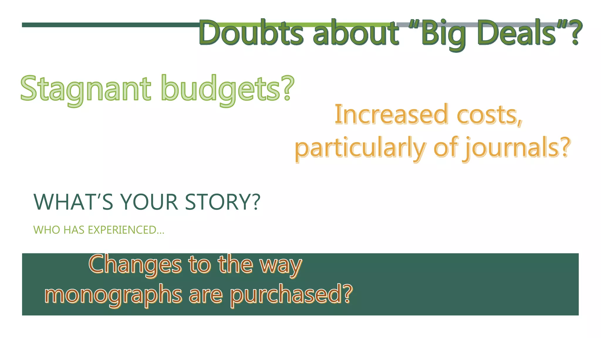 WHAT’S YOUR STORY? 
WHO HAS EXPERIENCED… 
 